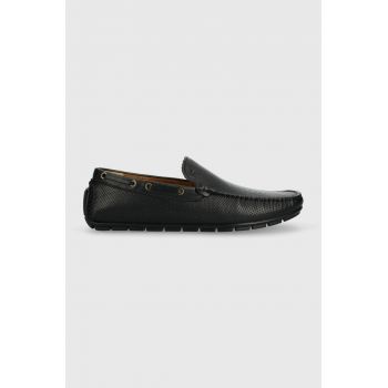 Wojas mocasini de piele barbati, culoarea negru, 1004751