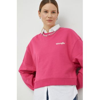 Wrangler bluza femei, culoarea roz, cu imprimeu ieftin