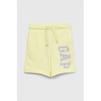 GAP pantaloni scurti copii culoarea galben, talie reglabila