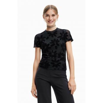 Desigual tricou femei, culoarea negru