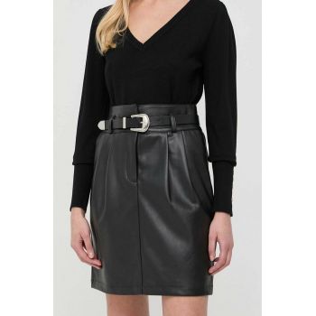 Morgan fusta culoarea negru, mini, drept