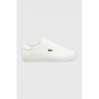 Lacoste sneakers din piele POWERCOURT culoarea alb, 41SMA0030