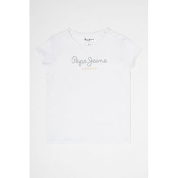 Tricou cu imprimeu logo stralucitor Hana