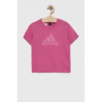 adidas tricou copii G FI BL culoarea violet