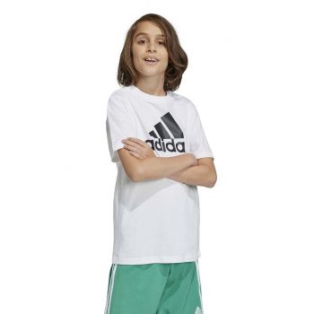 adidas tricou de bumbac pentru copii U BL culoarea alb, cu imprimeu