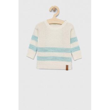 United Colors of Benetton pulover bebe culoarea bej, light