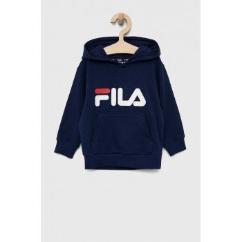 Fila bluza copii culoarea albastru marin, cu glugă, cu imprimeu