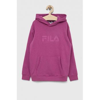 Fila bluza copii culoarea violet, cu glugă, cu imprimeu