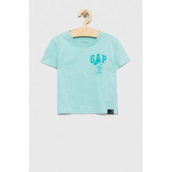 GAP tricou de bumbac pentru copii x Disney culoarea turcoaz