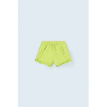 Mayoral pantaloni scurti bebe culoarea verde, neted