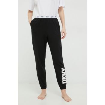 Dkny pantaloni de pijama femei, culoarea negru