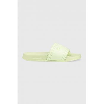 Pepe Jeans papuci SLIDER femei, culoarea verde, PLS70125