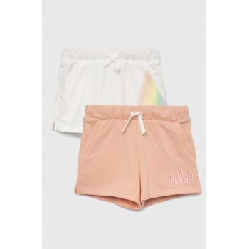 GAP pantaloni scurti copii 2-pack culoarea portocaliu, modelator, talie reglabila