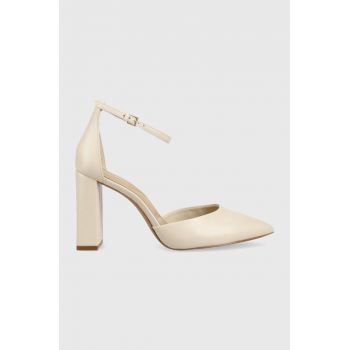 Aldo pantofi de piele Millgate culoarea bej, cu toc drept, 13571643.Millgate