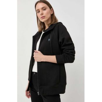 G-Star Raw bluza femei, culoarea negru, cu glugă, neted