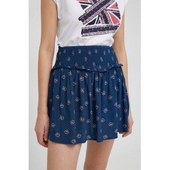 Pepe Jeans fusta Bruna culoarea albastru marin, mini, evazati