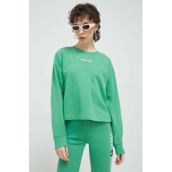 Tommy Jeans bluza femei, culoarea verde, cu imprimeu