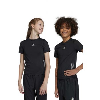 adidas tricou copii U RUN 3S culoarea negru, modelator