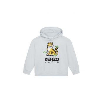 Kenzo Kids hanorac de bumbac pentru copii cu glugă, cu imprimeu