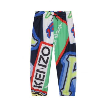 Kenzo Kids pantaloni de trening pentru copii culoarea albastru marin, modelator