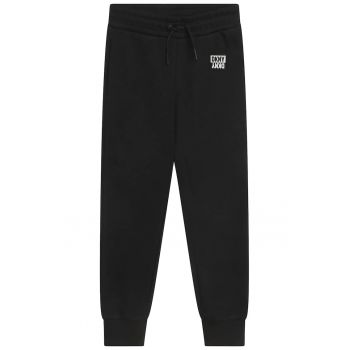 Pantaloni sport cu snur si aplicatie logo