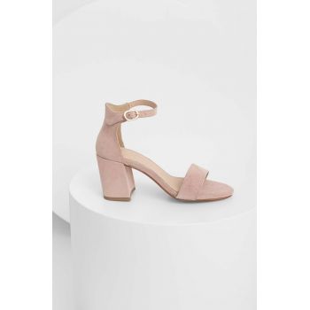 Answear Lab sandale din piele intoarsa culoarea roz de firma originale
