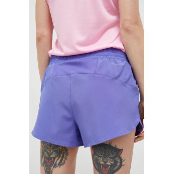 Columbia pantaloni scurți sport Hike femei, culoarea violet, uni, high waist 1991831