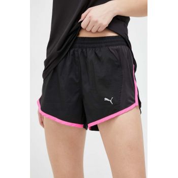 Puma pantaloni scurți de alergare Favourite Velocity culoarea negru, uni, medium waist 523178