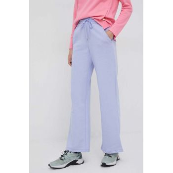 United Colors of Benetton pantaloni de trening din bumbac culoarea violet, neted