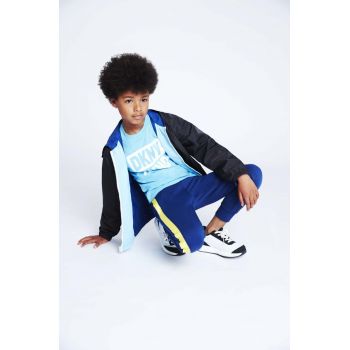 Dkny geaca reversibila pentru copii culoarea albastru marin