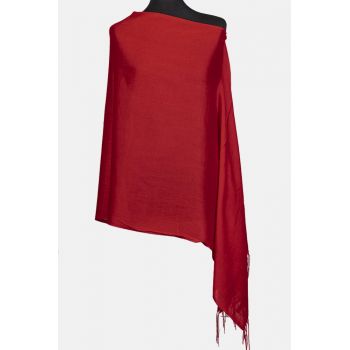 Esarfa bordo din cashmere subtire dreptunghiulara