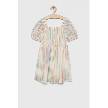 GAP rochie din bumbac pentru copii culoarea alb, mini, evazati