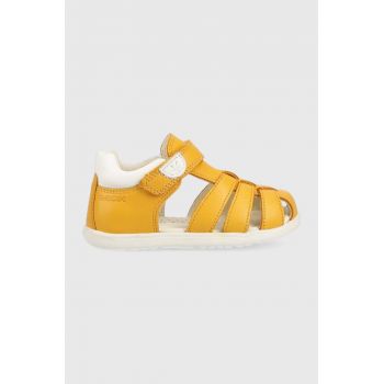 Geox sandale din piele pentru copii culoarea galben