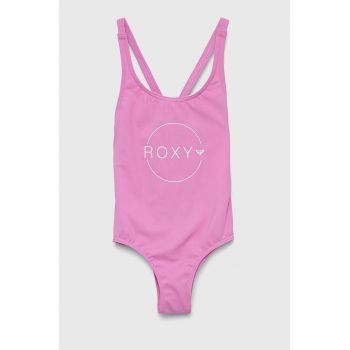 Roxy costum de baie dintr-o bucată pentru copii culoarea roz