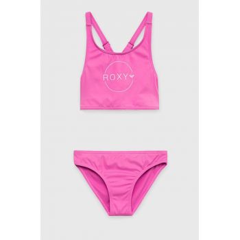 Roxy costum de baie pentru copii din două piese culoarea roz