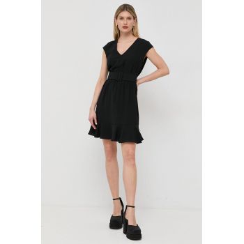 Armani Exchange rochie culoarea negru, mini, evazati