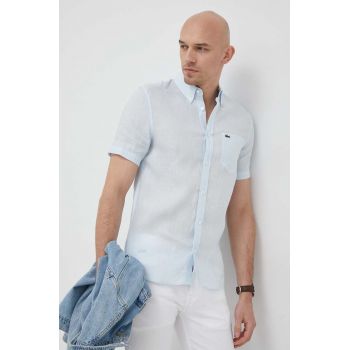 Lacoste camasa de in cu guler button-down, regular