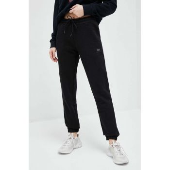 Napapijri pantaloni de trening din bumbac culoarea negru, neted