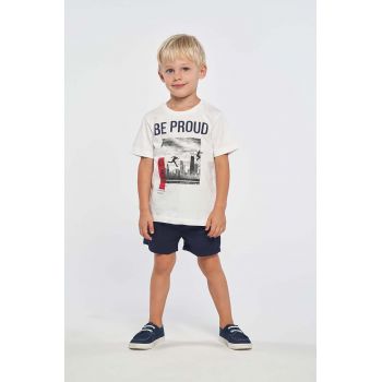 Birba&Trybeyond tricou de bumbac pentru copii culoarea alb, cu imprimeu