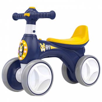 Bicicleta fara pedale pentru copii mici 1-3 ani, cu 4 roti, 211AY bleumarin