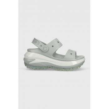 Crocs papuci Classic Mega Crush Sandal femei, culoarea gri, cu platforma, 207989 207989.007-007