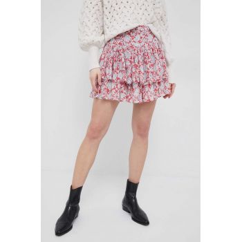 Pepe Jeans fusta Brittany culoarea rosu, mini, evazati