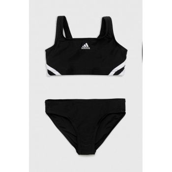 adidas Performance costum de baie pentru copii din două piese 3S culoarea negru de firma original