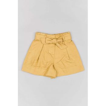 zippy pantaloni scurti copii culoarea bej, neted, talie reglabila