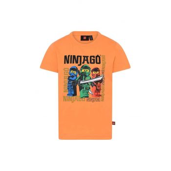 Lego tricou de bumbac pentru copii culoarea portocaliu, cu imprimeu