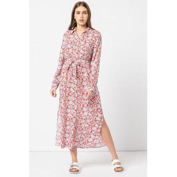 Rochie cu imprimeu floral si cordon in talie Perah la reducere