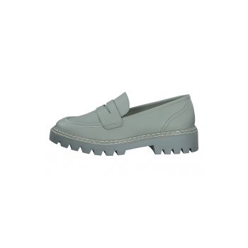 Pantofi loafer de piele ecologica cu cusaturi contrastante