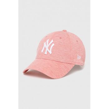 New Era sapca culoarea roz, cu imprimeu, NEW YORK YANKEES