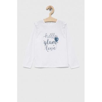 Birba&Trybeyond longsleeve din bumbac pentru copii culoarea alb