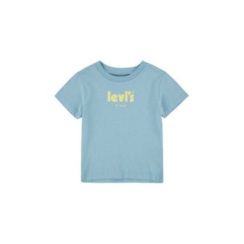 Levi's tricou de bumbac pentru copii culoarea turcoaz, cu imprimeu ieftin